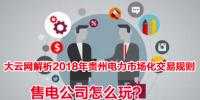 2018年貴州電力市場化交易規(guī)則解析 售電公司怎么玩？