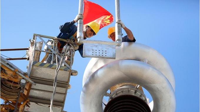 天津南1000千伏變電站施工現(xiàn)場