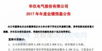 受風電主營業(yè)務影響 華儀電氣預計2017年凈利潤4,300萬元-5,900 萬元