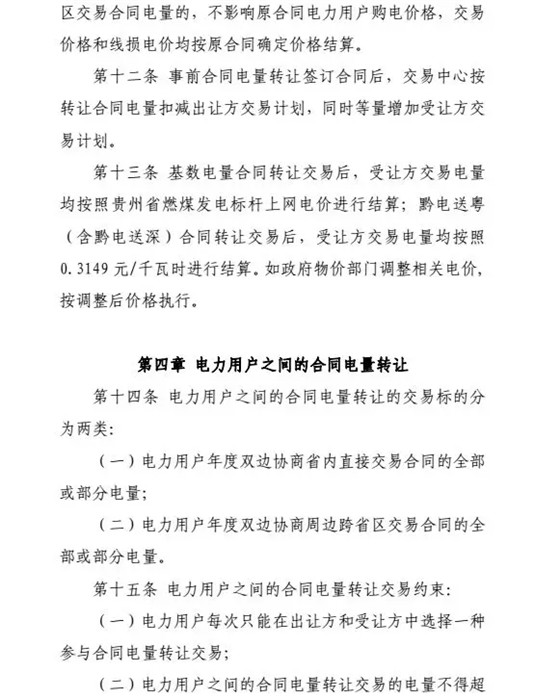 【貴州電力交易中心】貴州電力市場合同電量轉(zhuǎn)讓交易實施辦法
