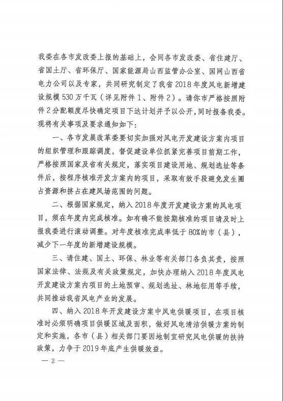 山西下達2018年度風電開發(fā)建設(shè)方案 建設(shè)規(guī)模530萬千瓦