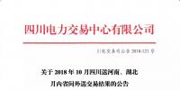 公告 | 關(guān)于2018年10月四川送河南、湖北月內(nèi)省間外送交易結(jié)果的公告