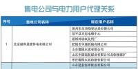 山東關(guān)于公示2018年11月份售電公司與新增電力用戶代理關(guān)系的通知