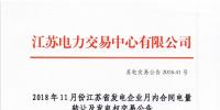 江蘇2018年11月發(fā)電企業(yè)月內(nèi)合同電量轉(zhuǎn)讓及發(fā)電權(quán)交易11月30日申報(bào)