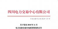 四川2018年11月電力直接交易火電配置情況