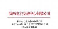 陜西關(guān)于2018年11月受理注冊(cè)的售電公司公示結(jié)果的公告
