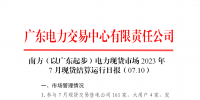2023年7月10日南方（以廣東起步）電力現(xiàn)貨市場結(jié)算運(yùn)行日報(bào)